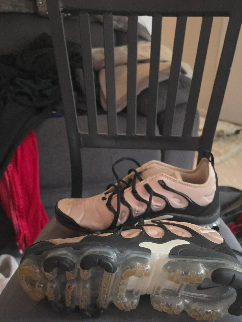 Mens Cream and Black Nike Vapor Max